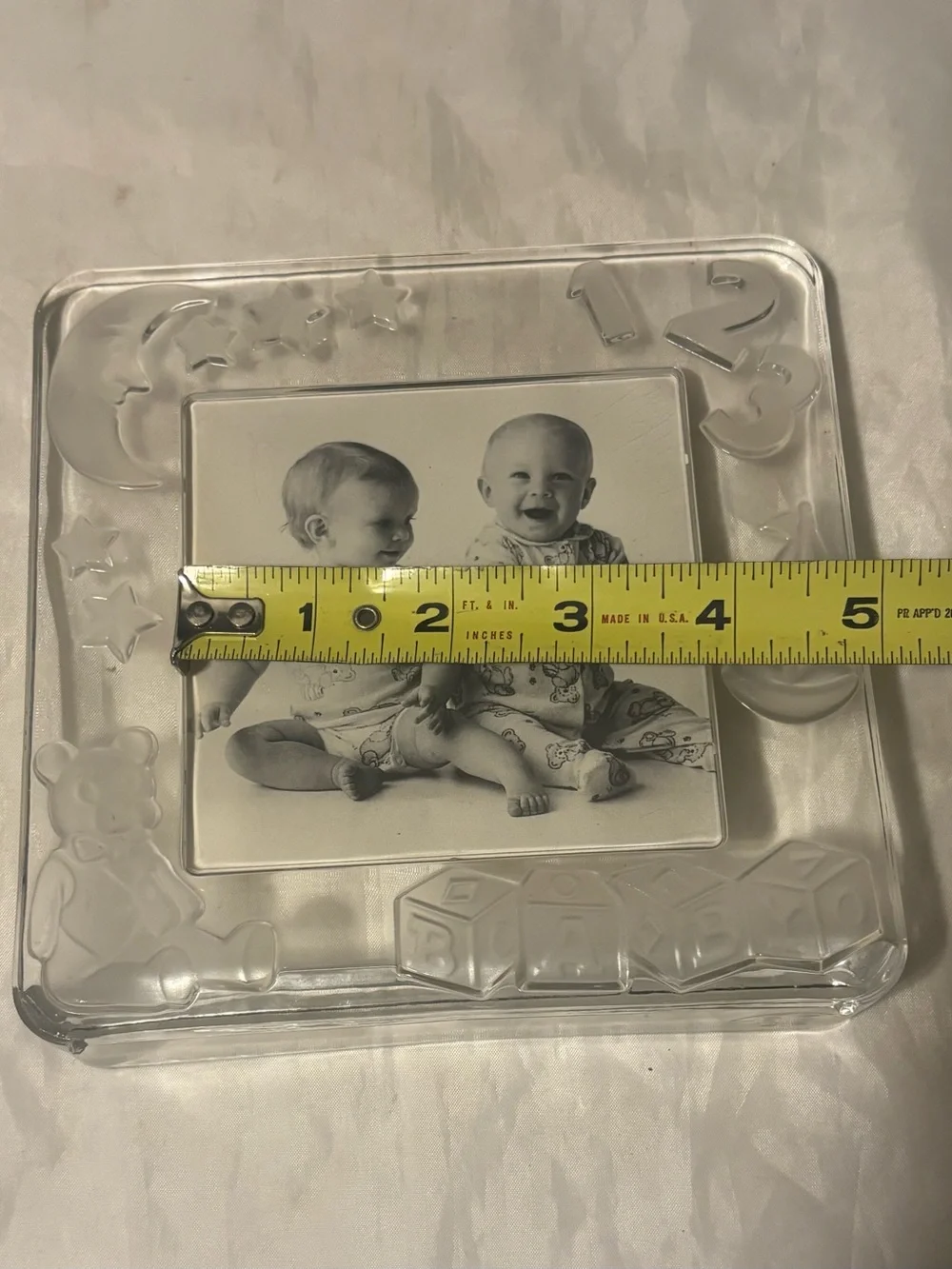 Crystal  Baby Photo Frame with Playful Embossed Motifs